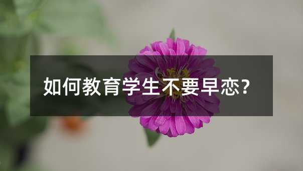 如何教育学生不要早恋?